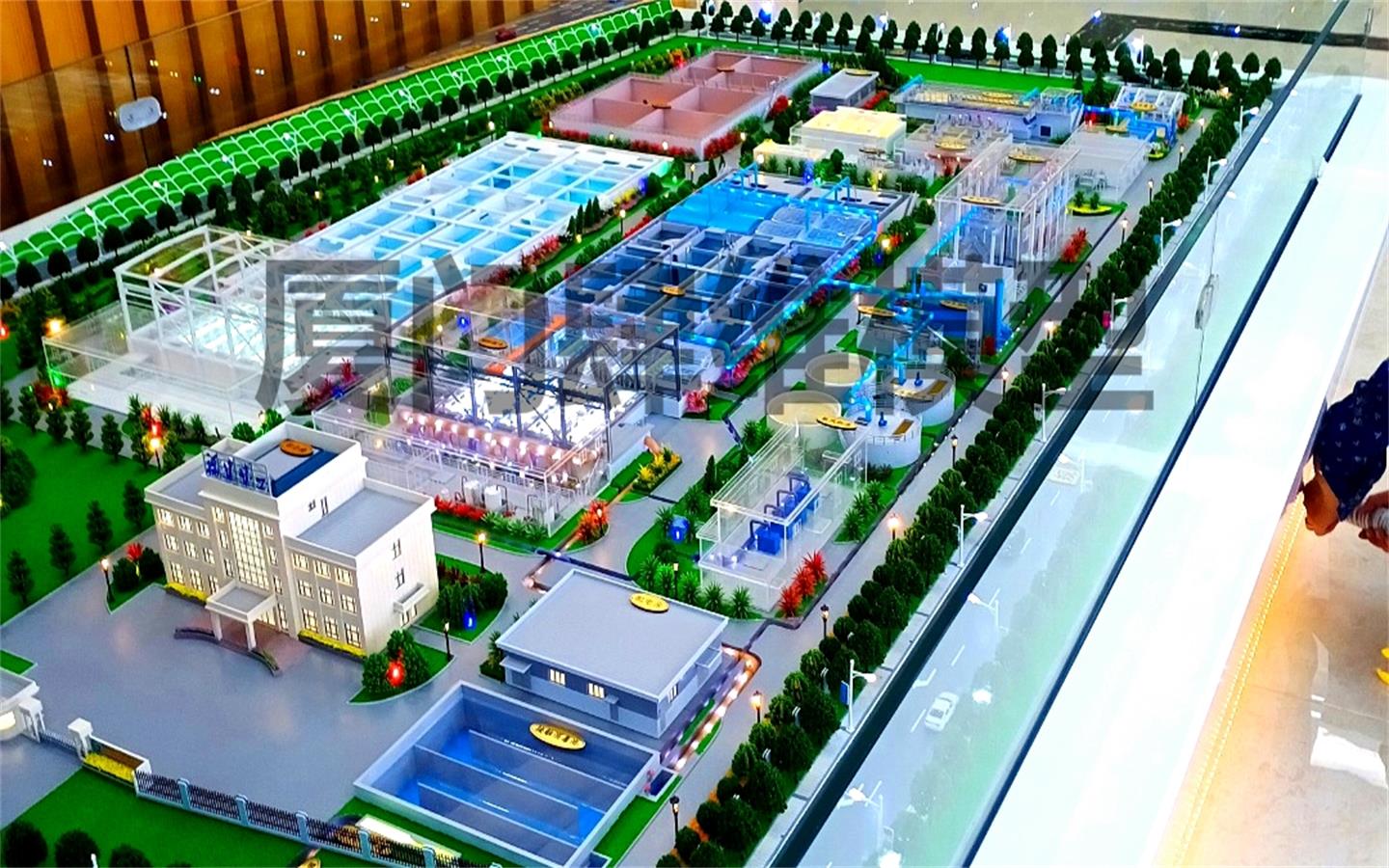 專業龍巖工業模型設計訂制-污水處理龍巖沙盤模型